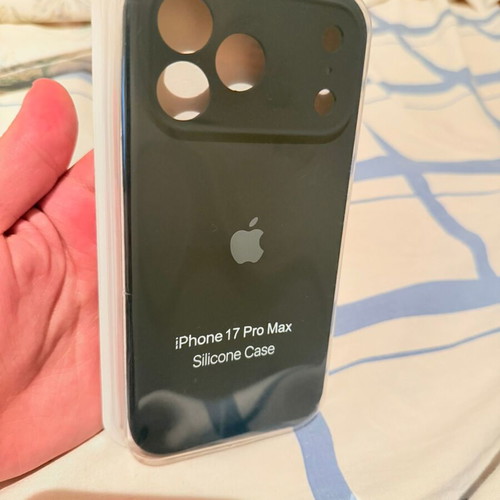 iPhone 17 Pro Max silicone case, black, sealed