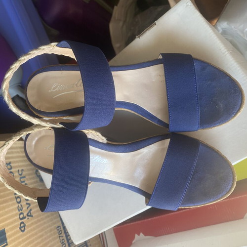 Platform sandals like new, size 37, blue