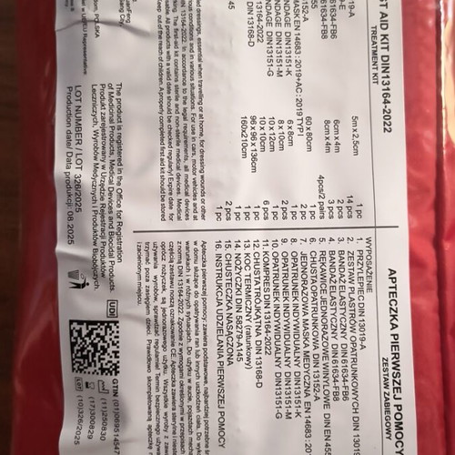 First Aid Kit DIN 13164:2002 new, sealed