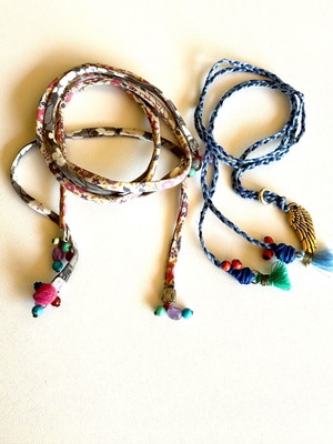 Fabric bracelets like new, colorful with nice finishing