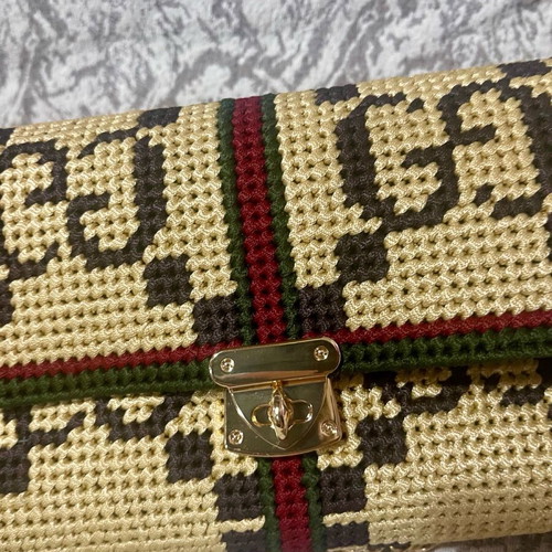 Women's embroidered canvas shoulder bag new, multicolor 23x14cm