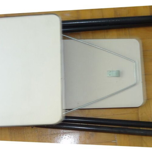 Metal and wood folding table like new sturdy construction