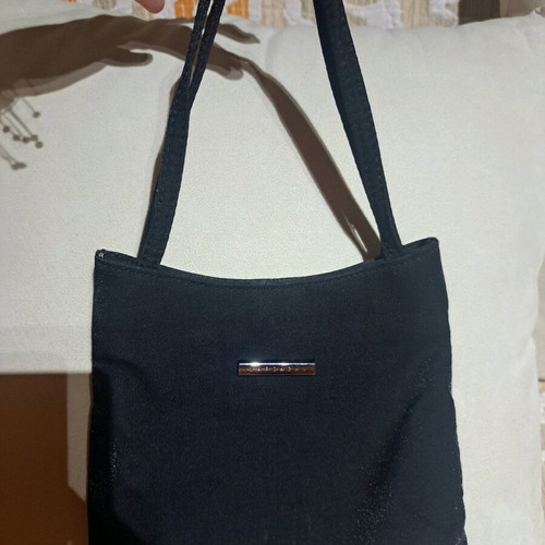 Small satin handbag like new, black