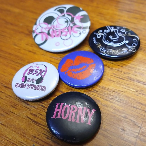 Pins set of 5 used, various designs