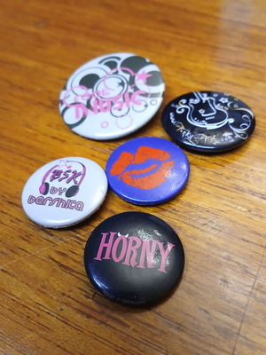 Pins set of 5 used, various designs