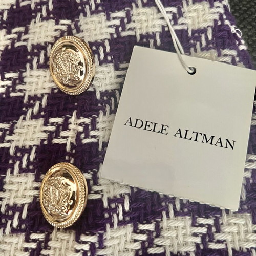 Adele Altman Textured Tweed Houndstooth Shorts Size 10 High Waisted New