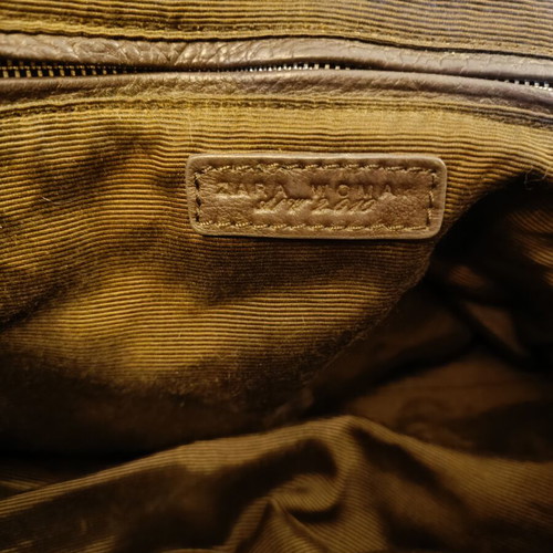 Zara leather handbag used, beige and brown