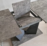 Grey cement dining table with extension