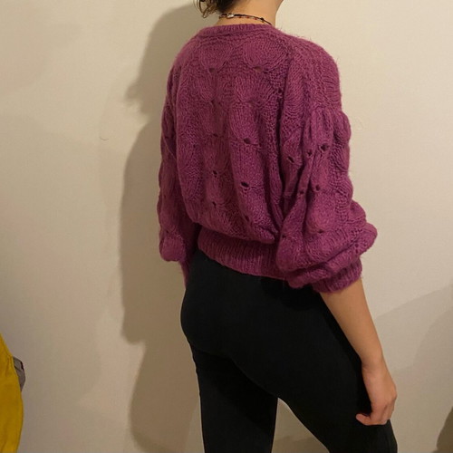Vintage knitted sweater like new, purple, size M-L