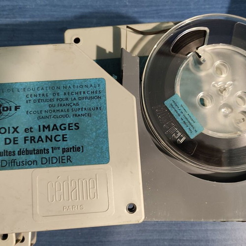 5 used 5-inch reels with tape for reel-to-reel player