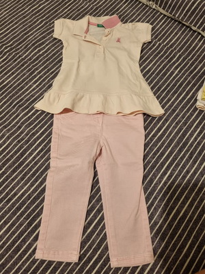 Orchestra pants and Benetton t-shirt set for girl 18 months used