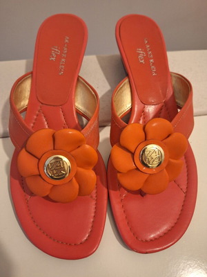 Anne Klein χειροποίητα πέδιλα με λουλούδι και τεχνολογία i Flex, σαν καινούργιο