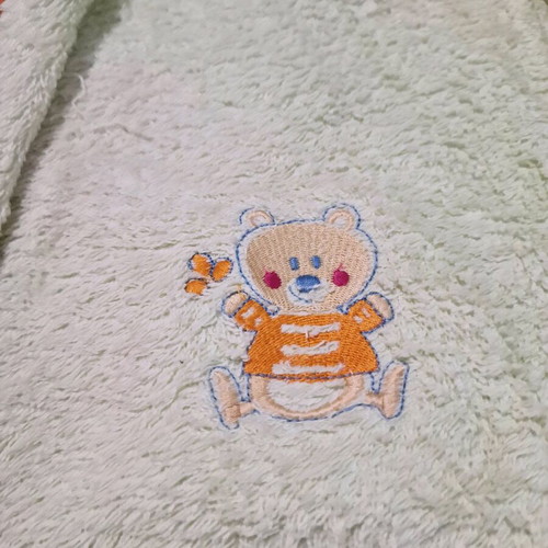 Unisex bathrobe orange-green for 10-12 years new