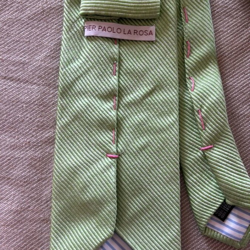 Pier Paolo La Rosa silk tie green, new