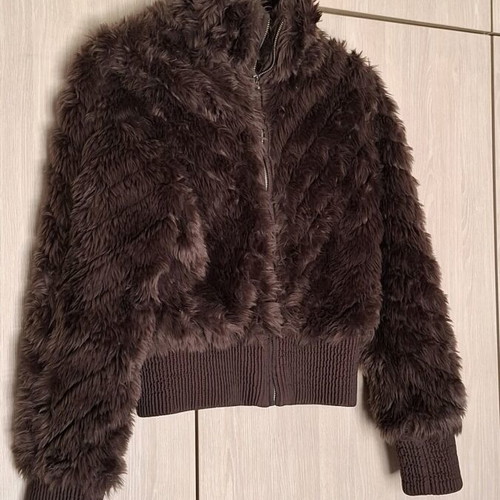 Fur jacket medium warm like new brown No.Small