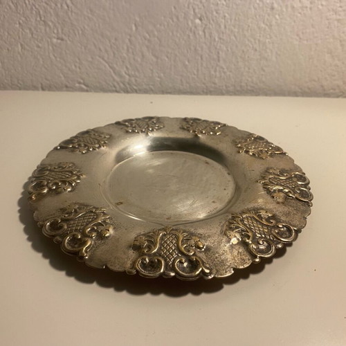 Sugar bowl vintage with saucer and 6 teaspoons used