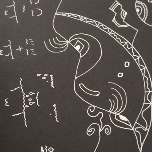 Original Artwork Cosmic Alchemy White Gel Pen on Black Paper New
