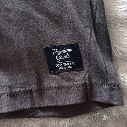 Tom Tailor men's t-shirt new, size L, white and gray