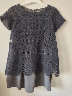 Zara girls' dress like new, black and grey, size 110 cm
