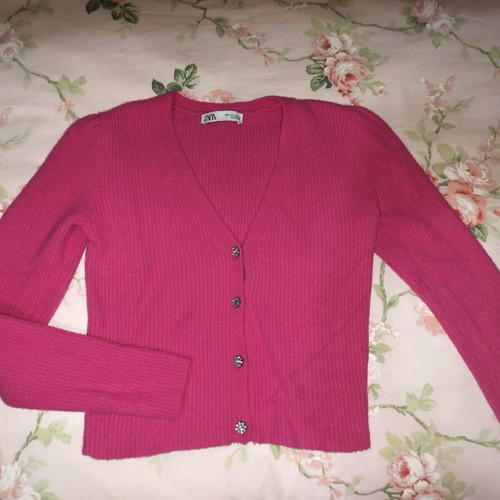 Zara cardigan used, pink, size S, warm with buttons