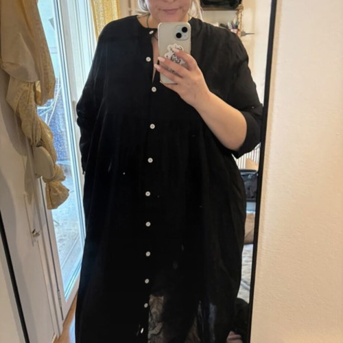 Black summer dress with buttons and pockets like new, XXL