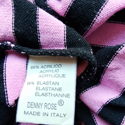Denny Rose long-sleeve dress, black and pink, size XS-S