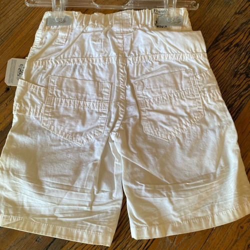 White bermuda shorts new with light stain, kids