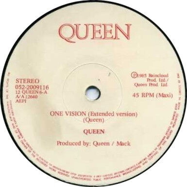 Queen One Vision vinyl record used, metal