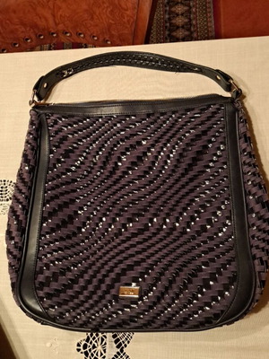 Τσάντα ώμου Cavalli Class μπλε σαν καινούργια με εντυπωσιακό ιμάντα