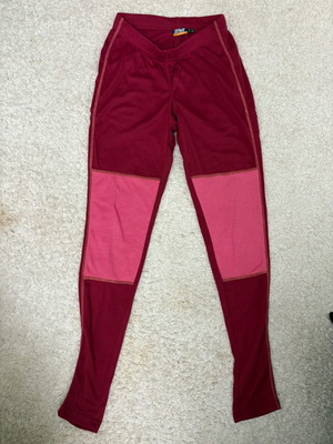 Crivit small thermal ski leggings like new, red and pink