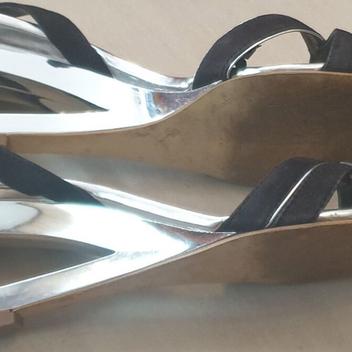 Franco Sarto women's sandals size 39 used, black and silver