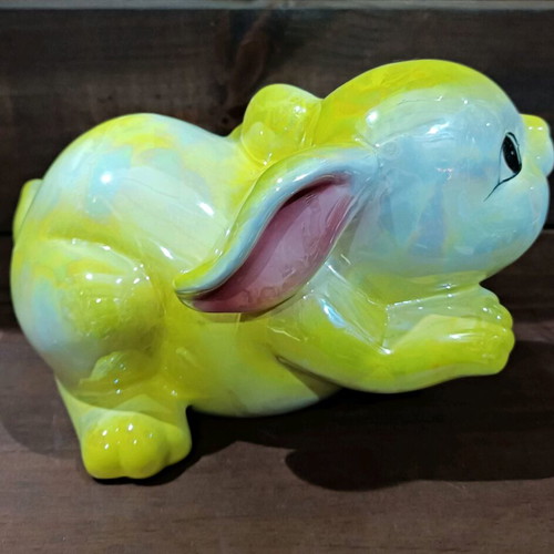 Vintage yellow Easter decorative bunny 90s new