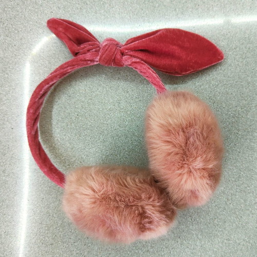 Earmuffs with Velvet Bow like new, pink, warm and stylish