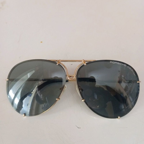 Porsche Design sunglasses unisex like new, gold titanium frame, black lenses