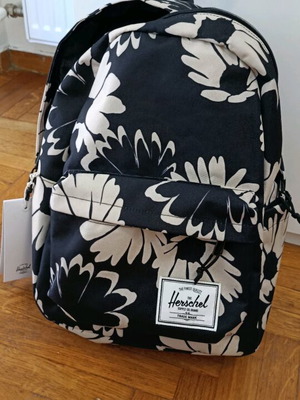 Herschel Classic 26lt ώμου καινούργιο, μαύρο με άσπρο