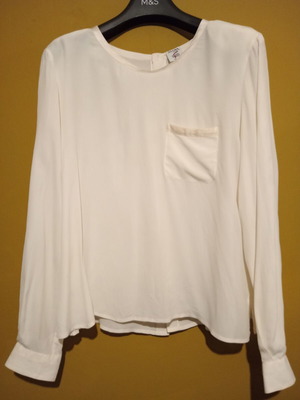 Nuova Citta vintage silk blouse 1995, white beige