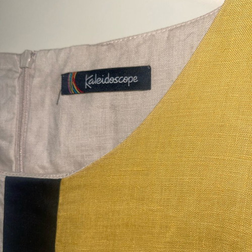 Kaleidoscope 100% linen dress new, black and beige