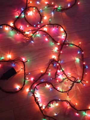 Christmas lights multicolored like new