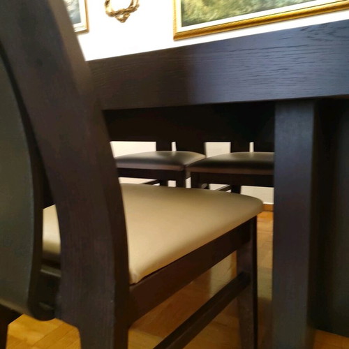 Handmade dining set like new oak wood with metal details