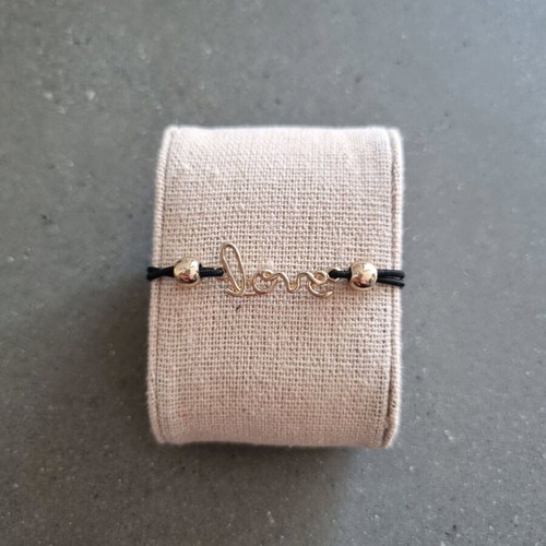 Love bracelet new with adjustable black and gold elastic