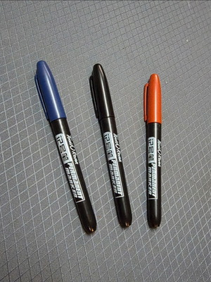 Markers new, set of 3, black, red, blue