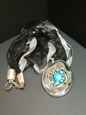Handmade necklace like new with decorative large metal elements