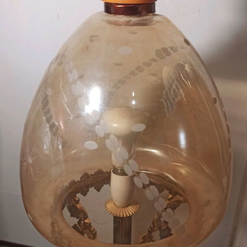Vintage table and floor lamp like new, crystal, bronze and onyx