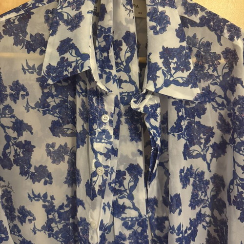 Vassia Kostara shirt brand new, white and blue