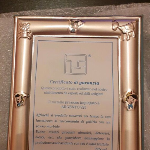 Disney silver photo frame like new with certificate 9x12 cm