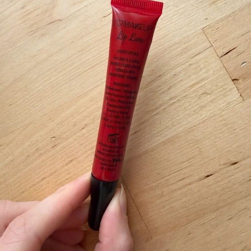 Revolution Beauty liquid lipstick used, shade Lip Lava