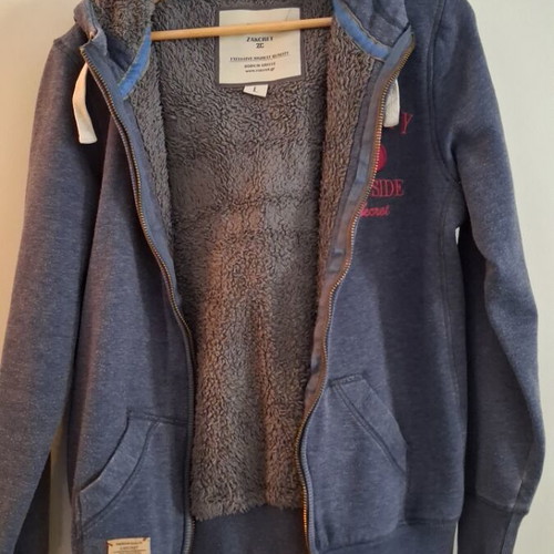 Zakcret zip-up hoodie jacket used, size large, blue