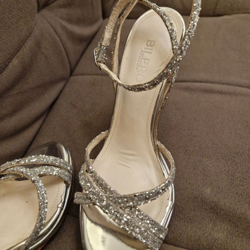 Bilero Shoes new silver glitter Greek made size 38