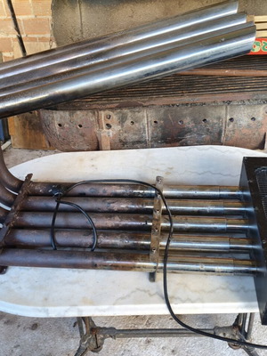 Electronic Fireplace Air Heater used with protective screen