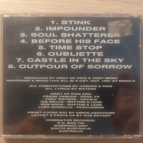 Orgy Of Pigs Where Feelings Die CD album 1993 near mint
